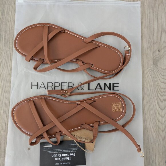 Harper Lane Layla - Criss-Cross Flat Sandals - Picture 1 of 2